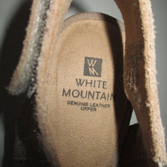 White Mountain Womens Taupe Laser-cut Suede Leather Slingback 2.5" NWOB Heel- 7M - Picture 7 of 9